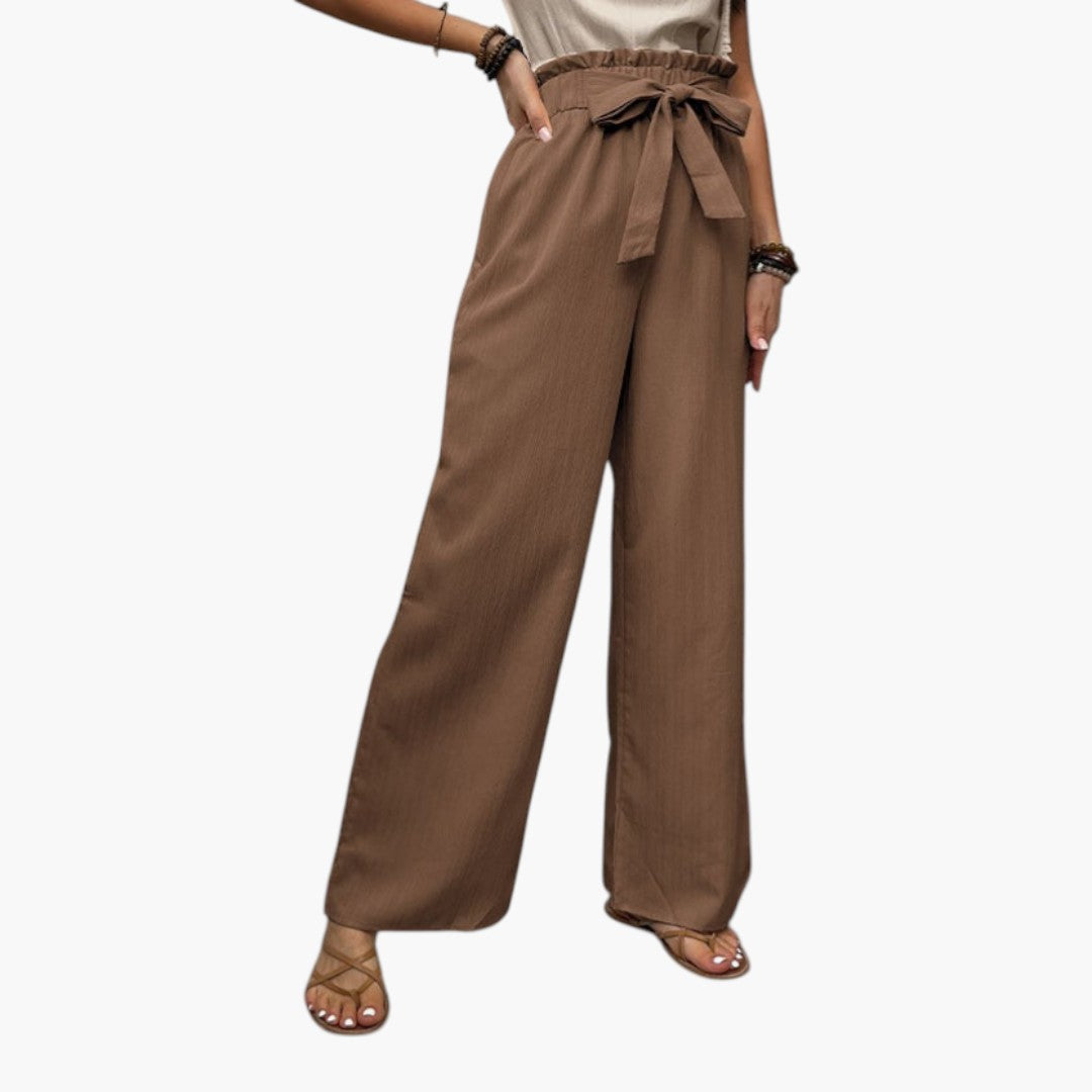 Palazzo-Hose für Damen mit Bindegürtel