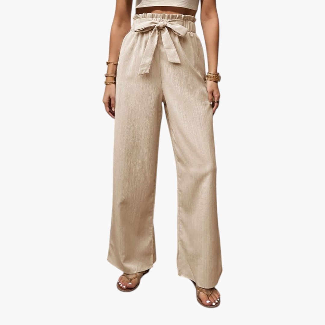 Palazzo-Hose für Damen mit Bindegürtel