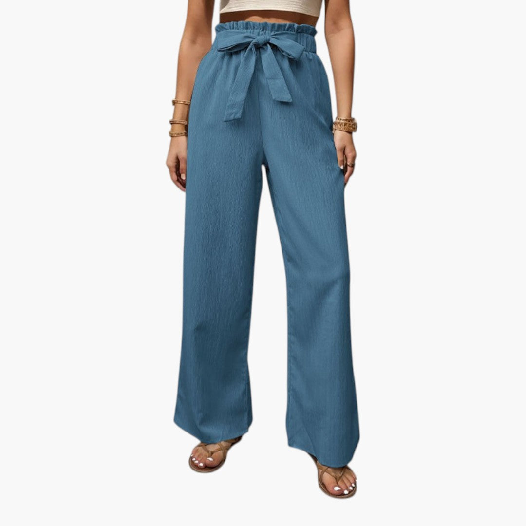 Palazzo-Hose für Damen mit Bindegürtel