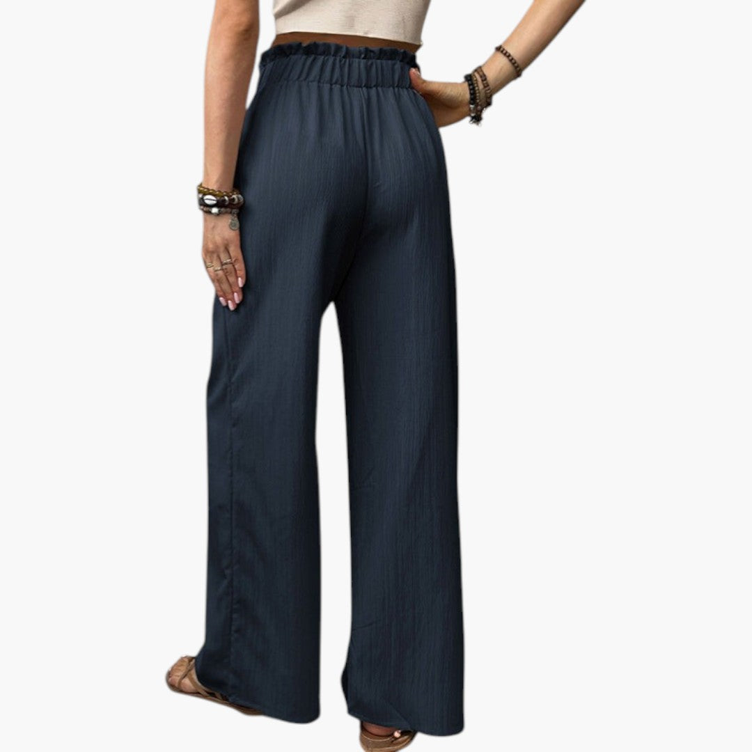 Palazzo-Hose für Damen mit Bindegürtel