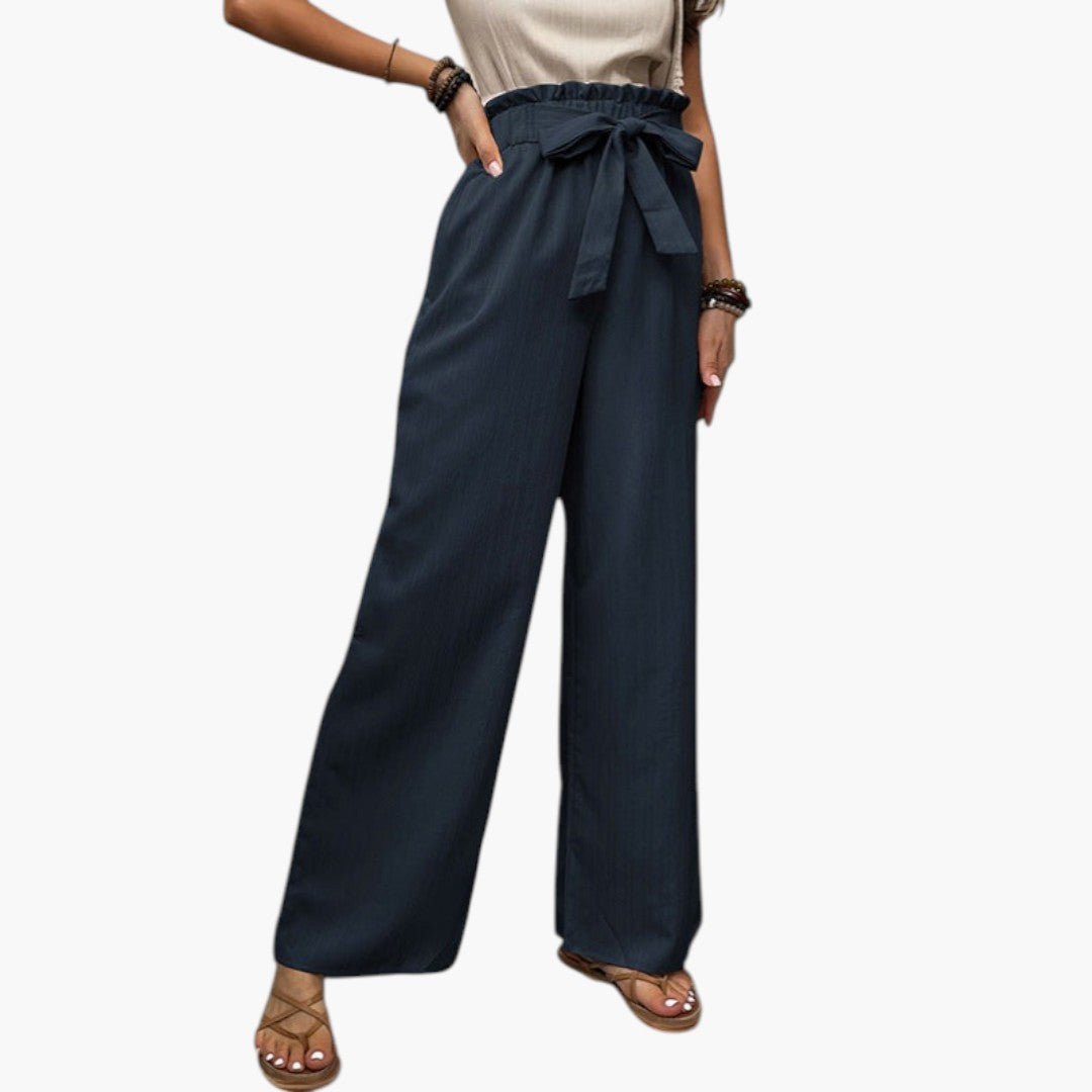 Palazzo-Hose für Damen mit Bindegürtel