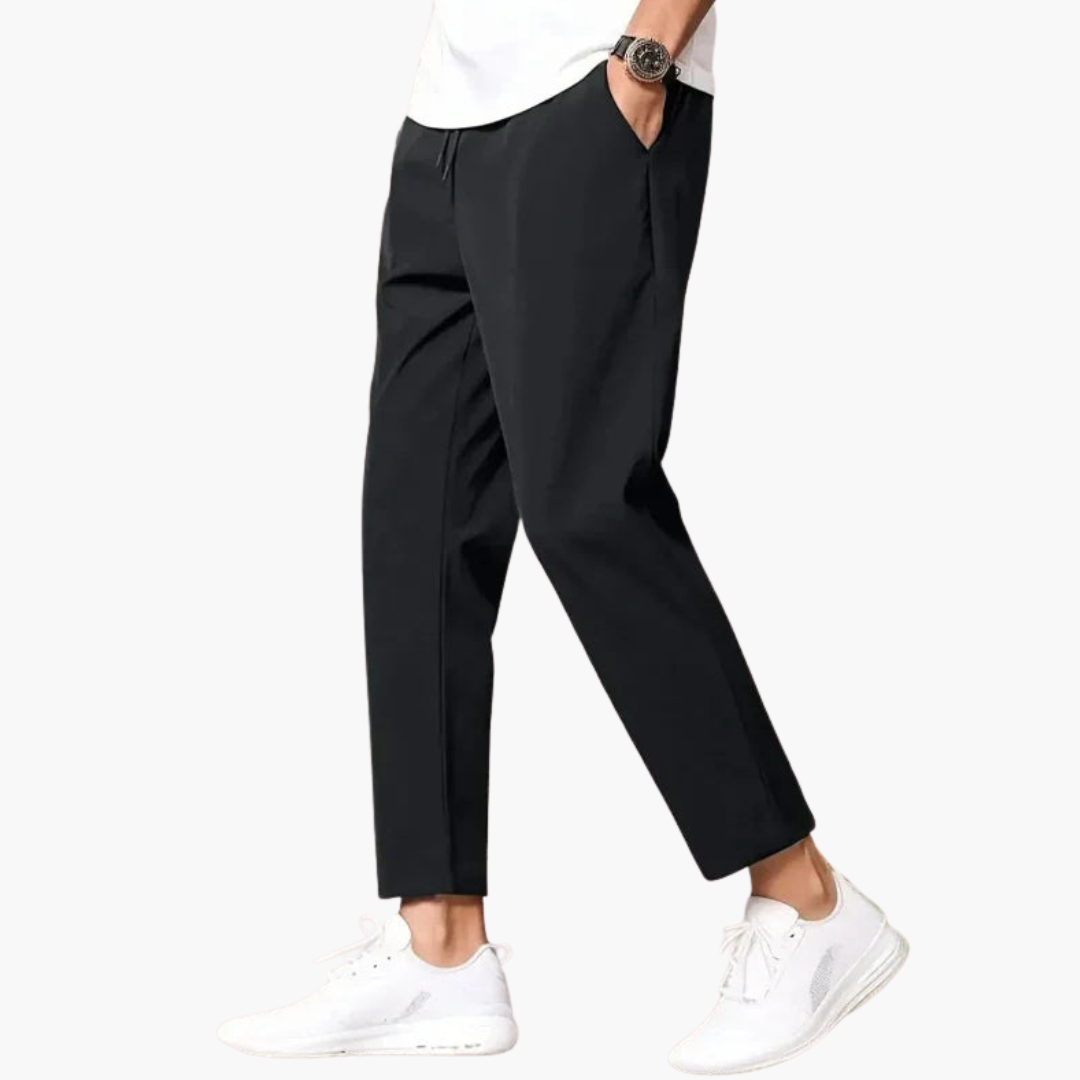 Pantalon ajusté pour homme avec taille élastique et poches latérales