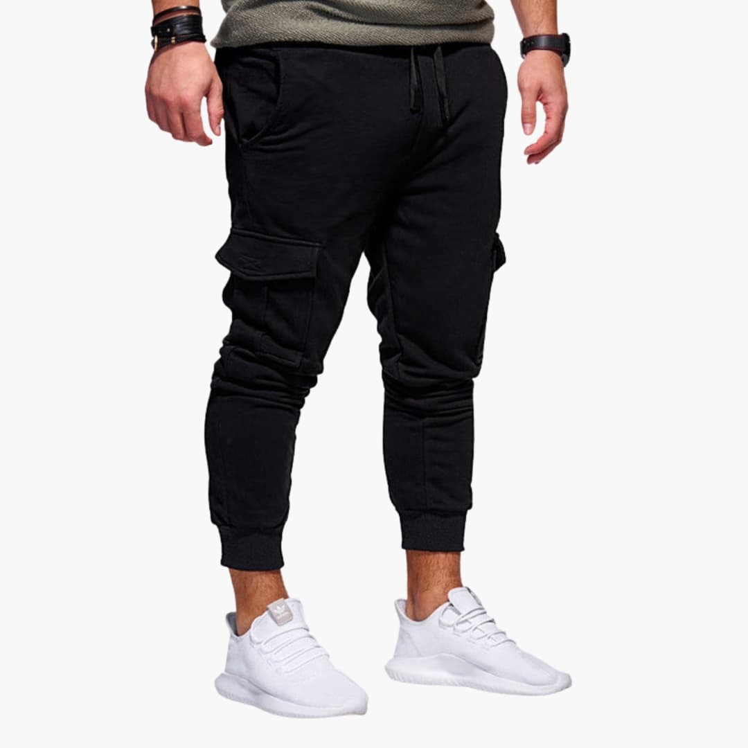 Pantalon cargo homme ample avec poches multiples