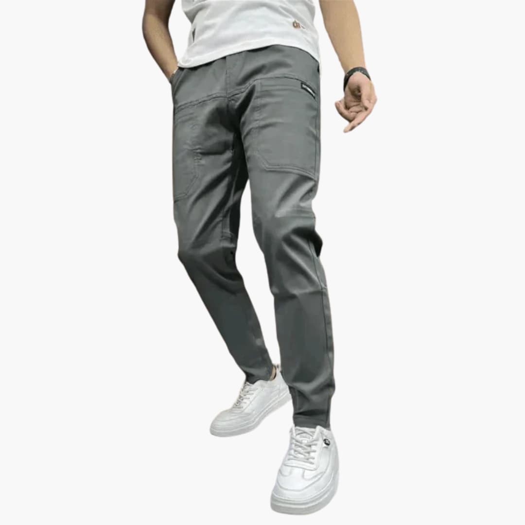 Pantalon cargo homme à taille élastique et multiples poches