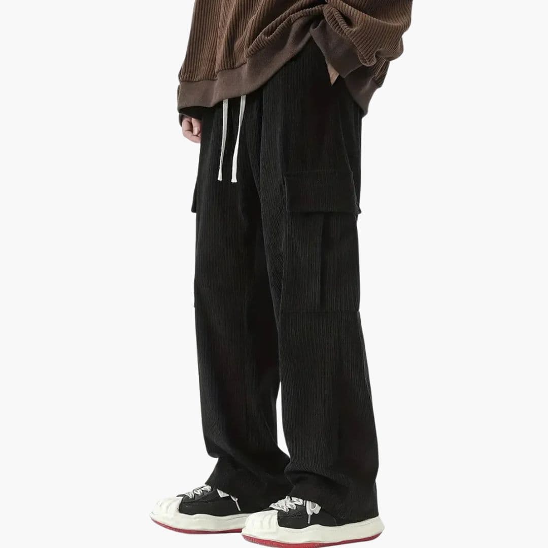 Pantalon cargo homme en corduroy avec coupe ample