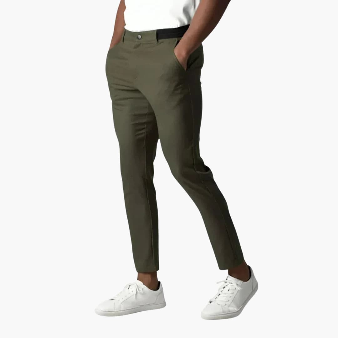 Pantalon chino homme à fermeture boutonnée