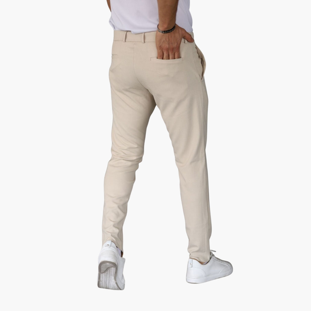Chinosbukse for menn med smal passform og sidelommer