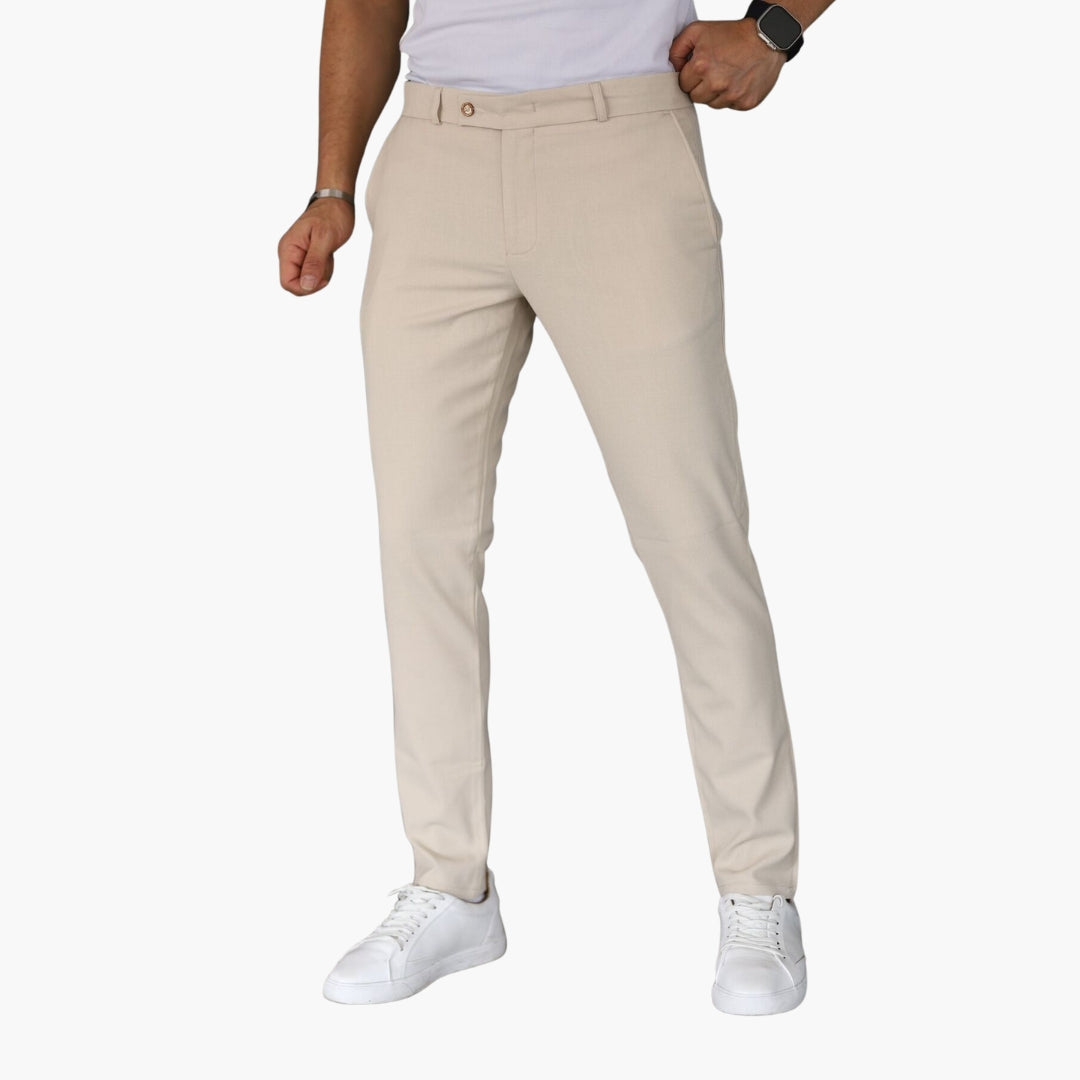 Pantalon chino homme coupe ajustée avec poches latérales