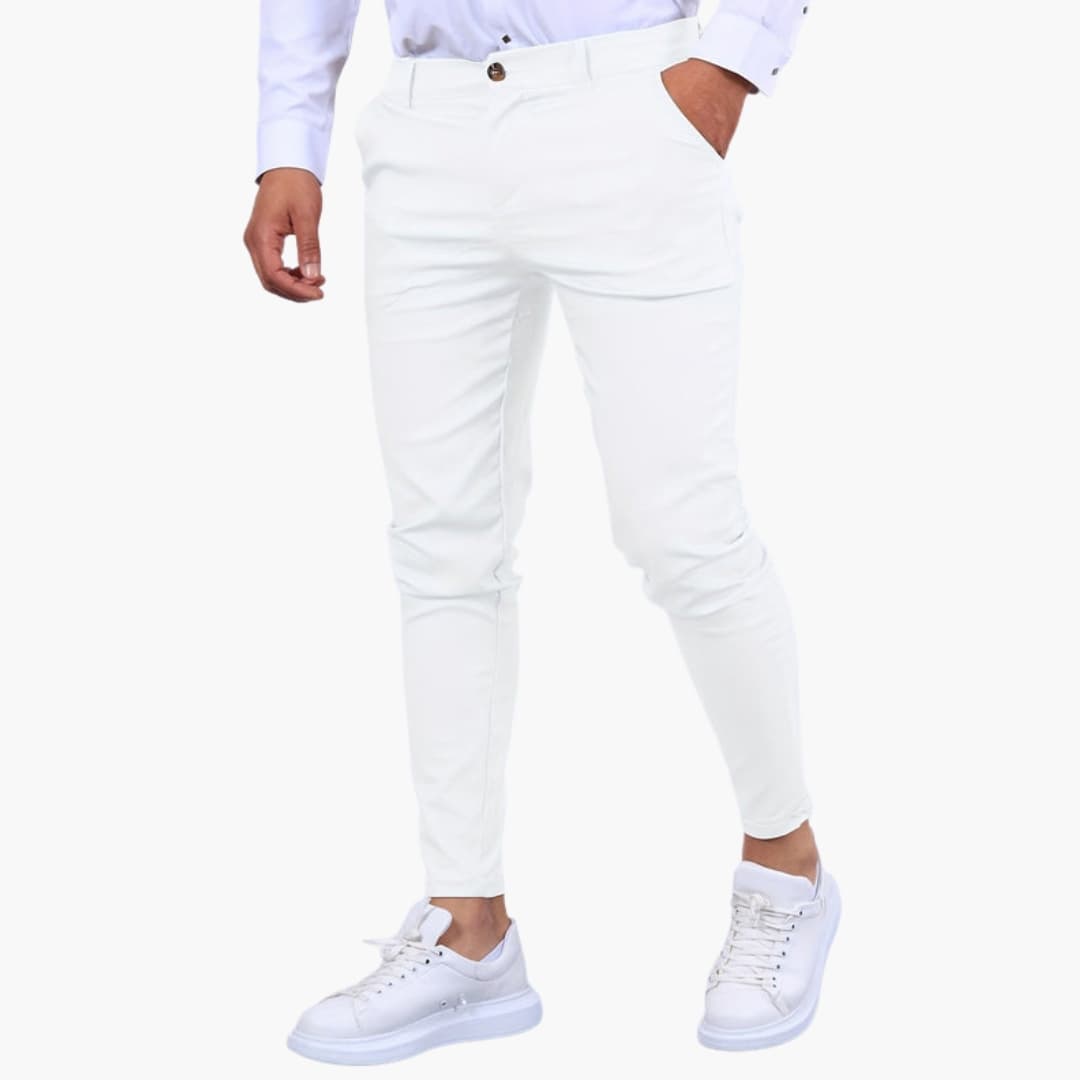 Slim chinos til mænd med tilspidsede ben