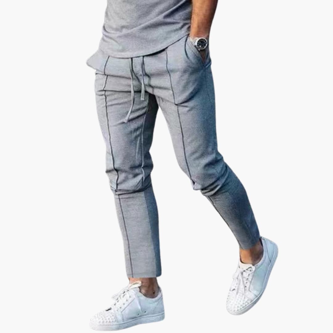 Pantaloni casual da uomo con vita elastica e tasche laterali