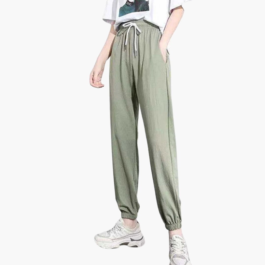 Pantalon de jogging femme avec taille à cordon