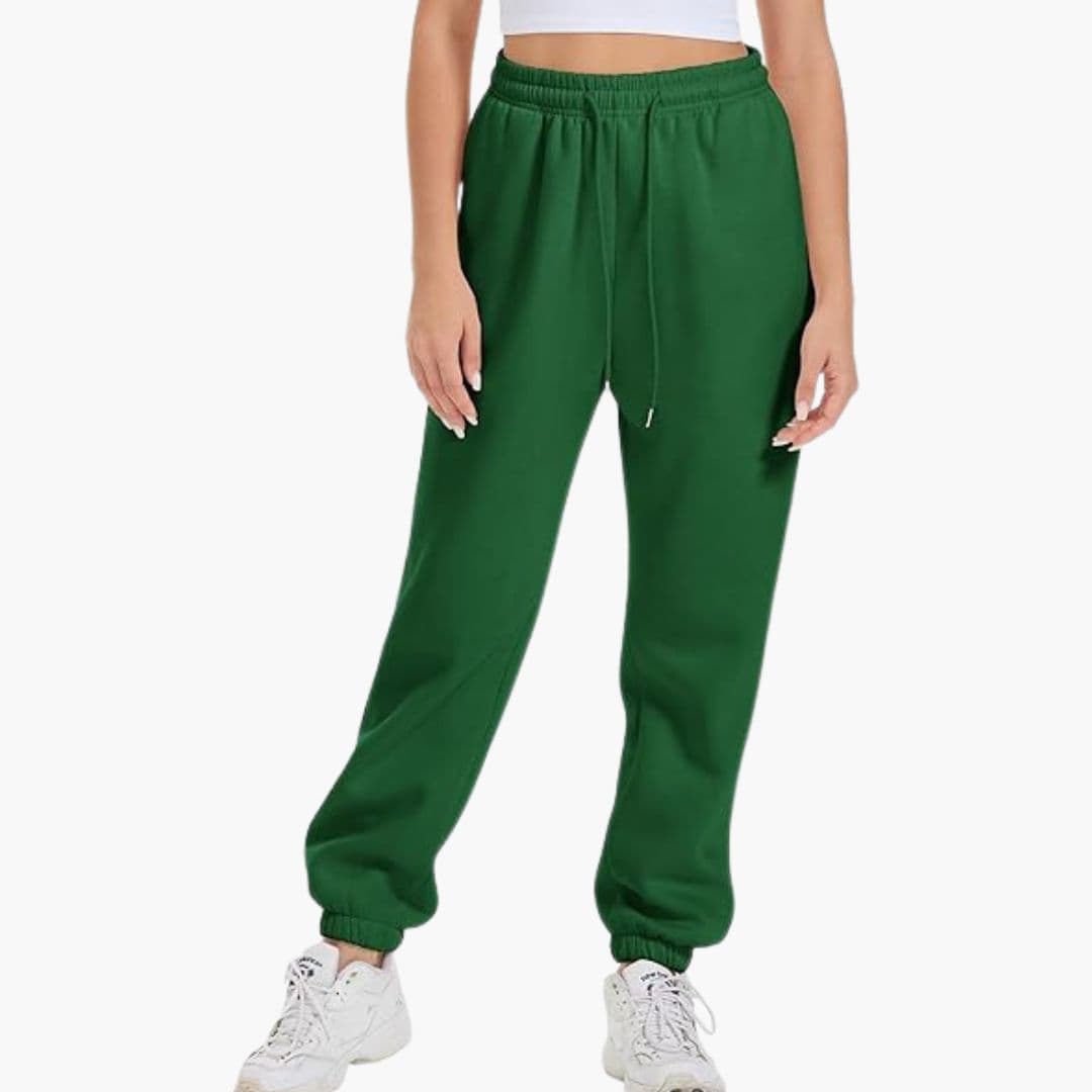 Pantalon de jogging femme taille haute coupe large