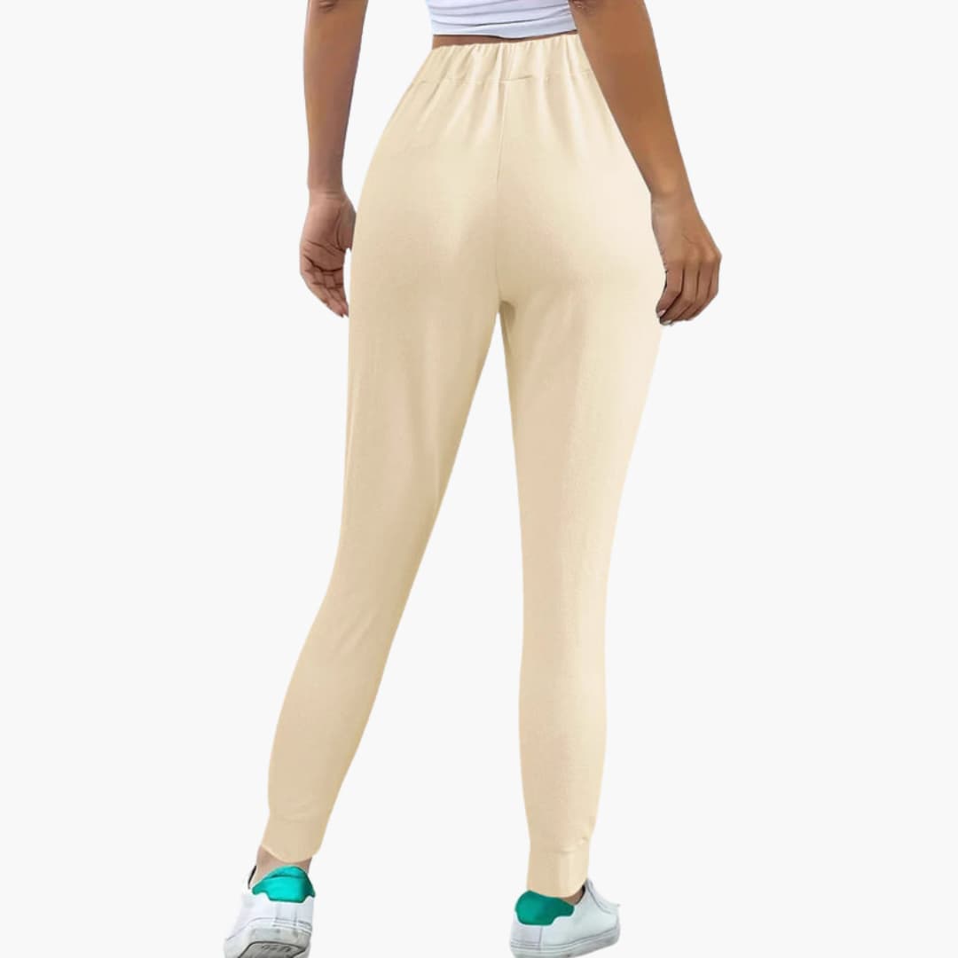 Pantaloni sportivi da donna con vita elasticizzata e tasche laterali