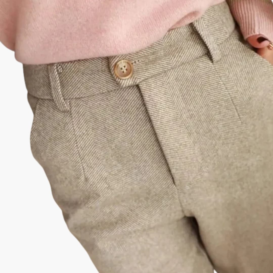 Pantalon femme à jambes droites avec poches latérales
