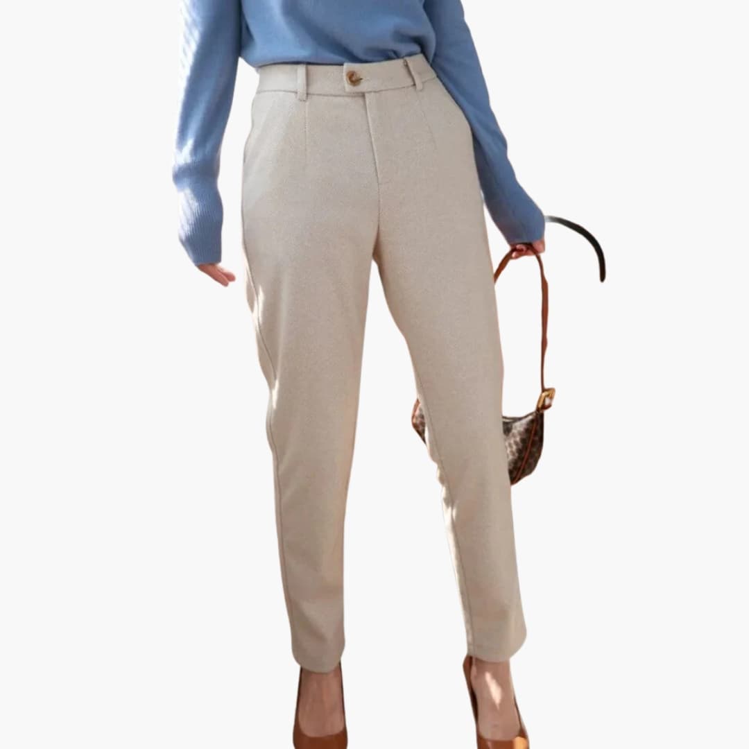 Pantalon femme à jambes droites avec poches latérales