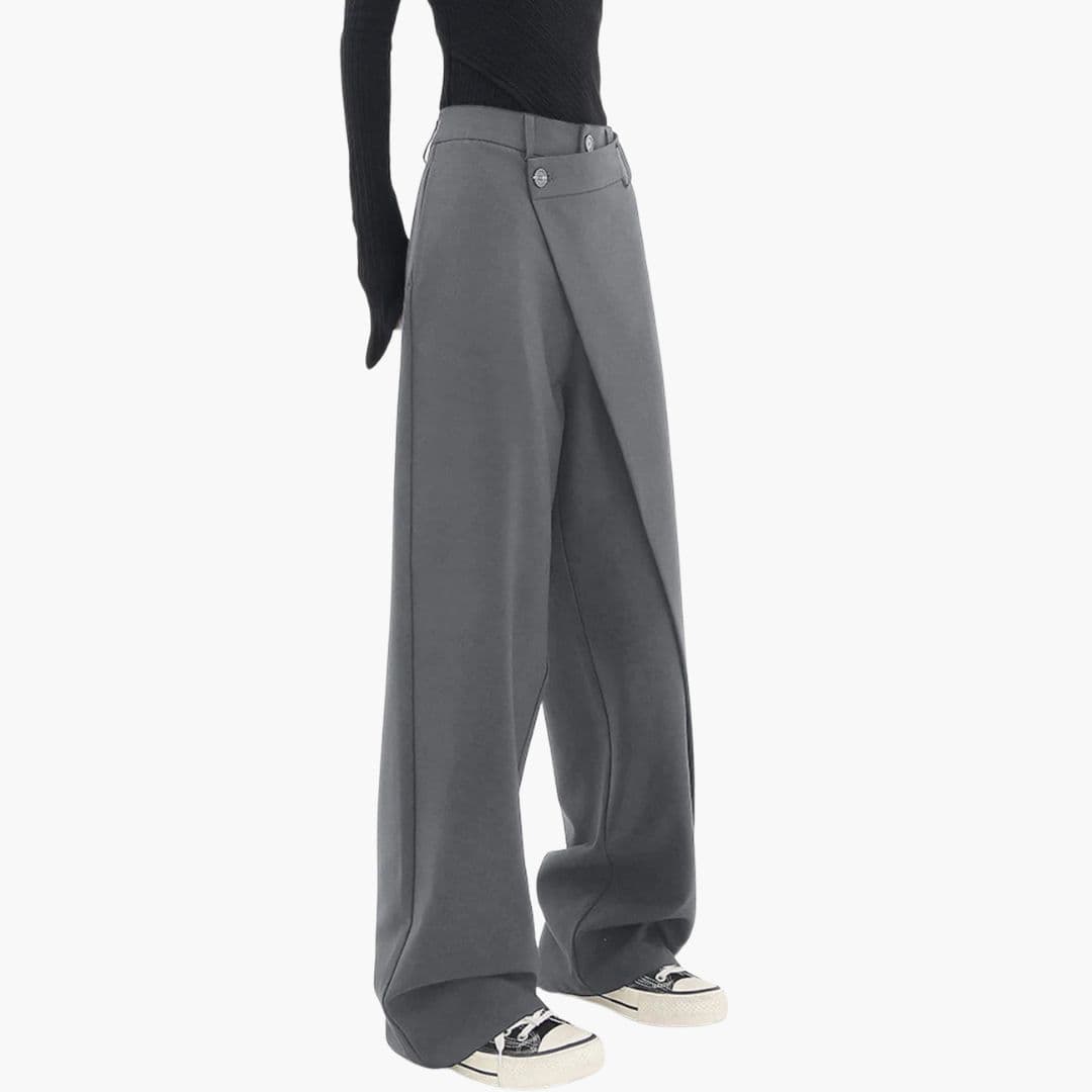 Pantalon femme à taille asymétrique