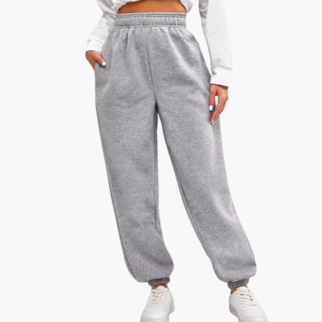 Pantalon femme taille haute à jambes fuselées