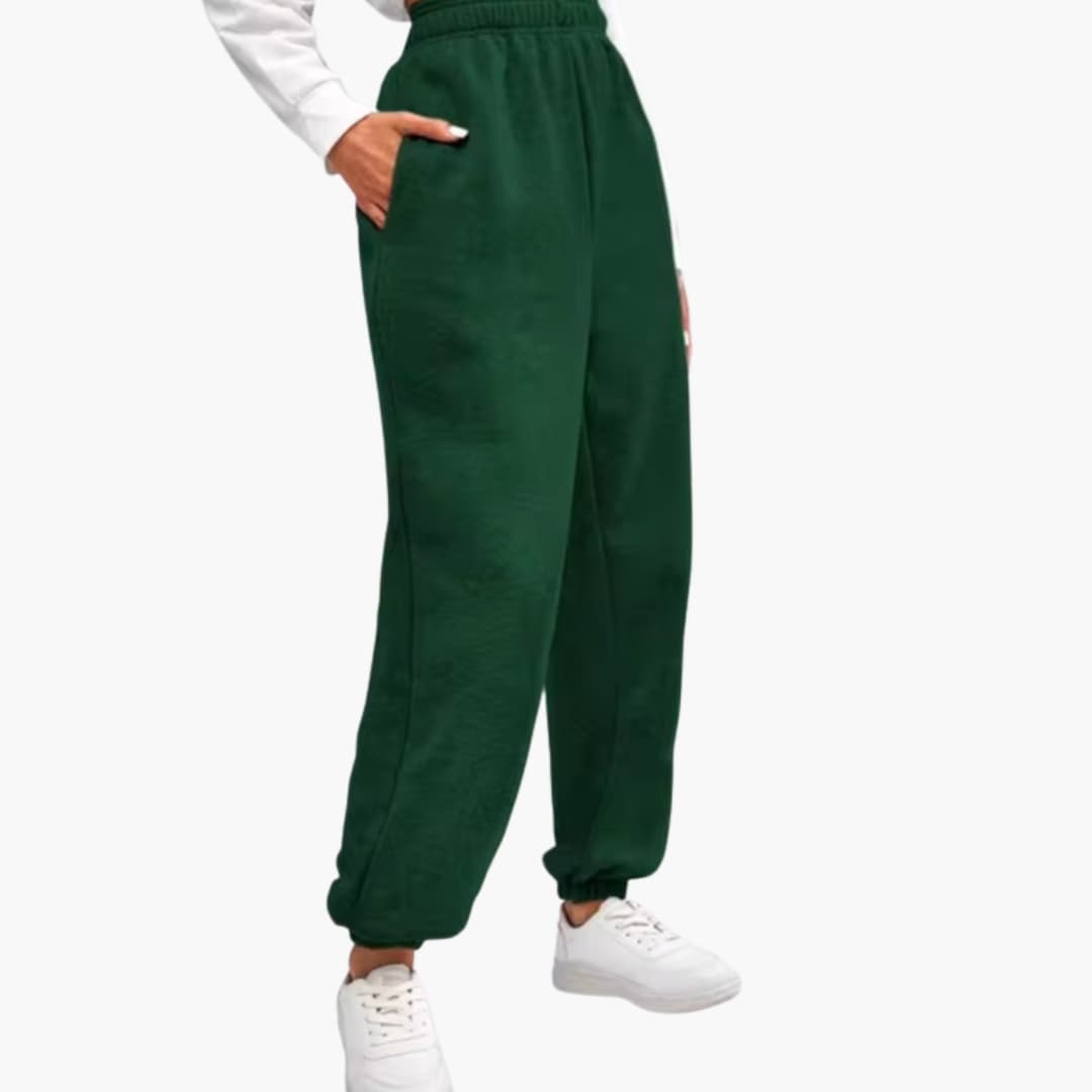 Pantalon femme taille haute à jambes fuselées