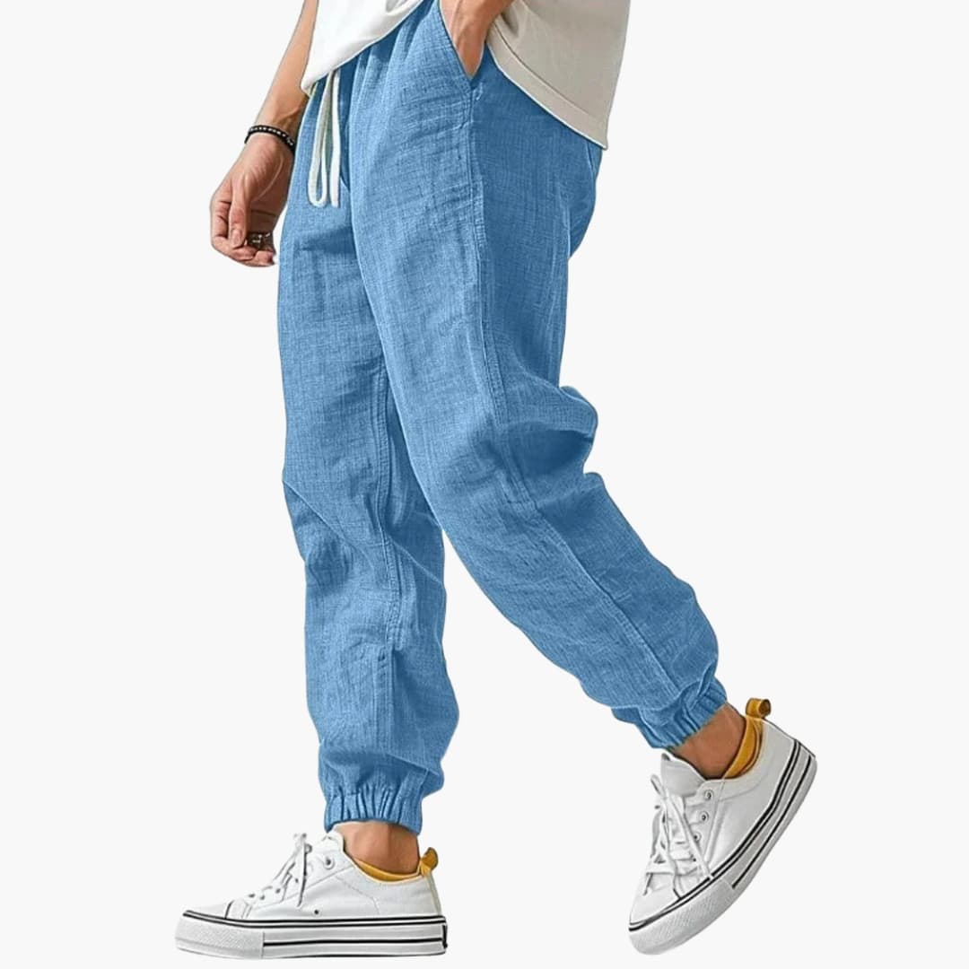 Pantalon homme à taille élastique avec cordon de serrage
