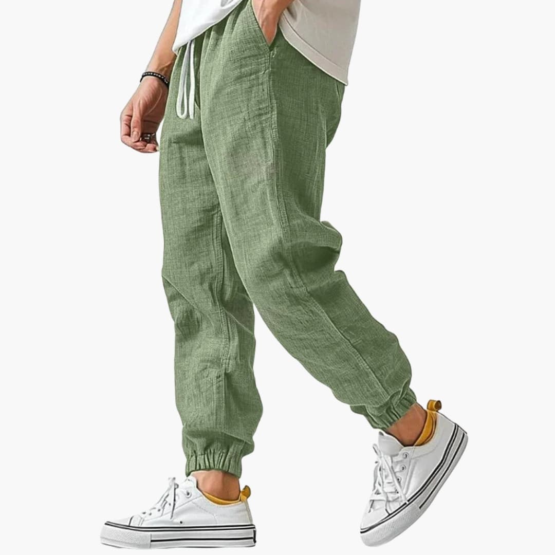 Pantalón hombre con cintura elástica con cordón de ajuste