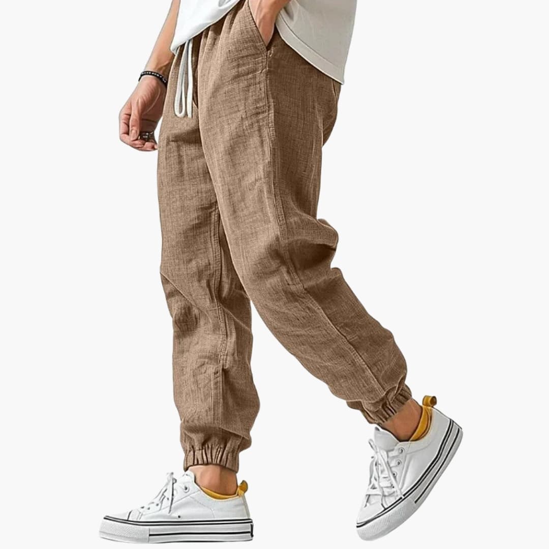 Pantalon homme à taille élastique avec cordon de serrage