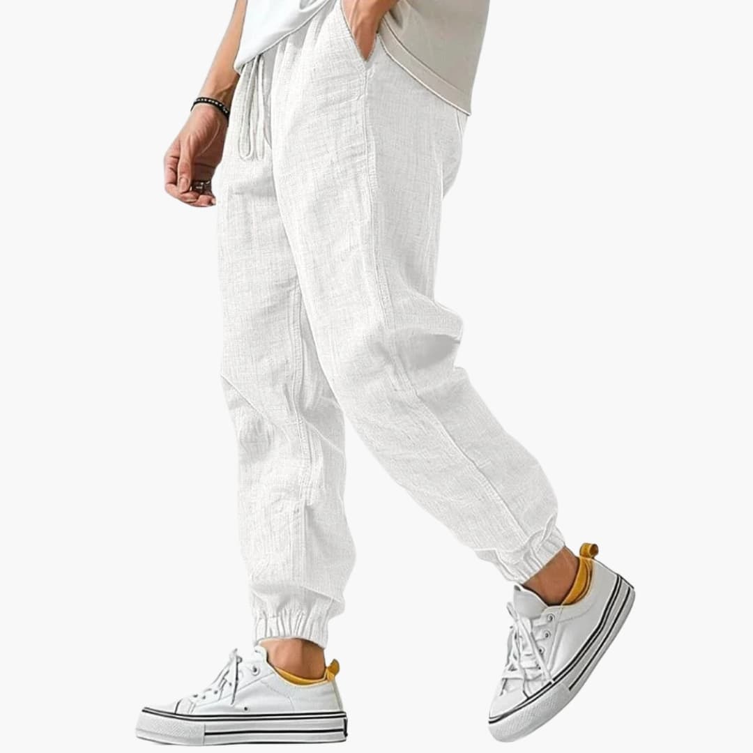 Pantalón hombre con cintura elástica con cordón de ajuste