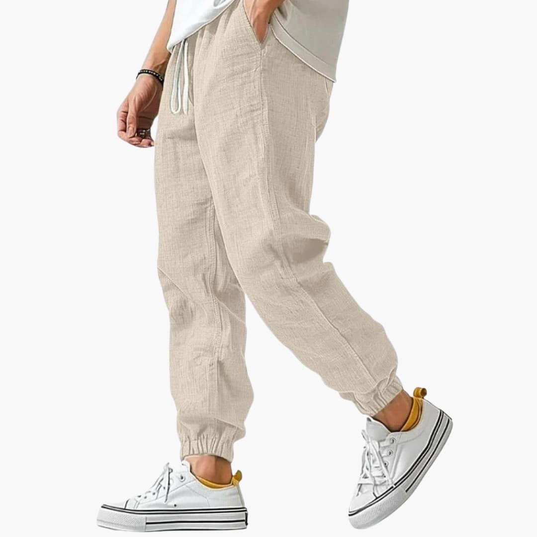 Pantalón hombre con cintura elástica con cordón de ajuste