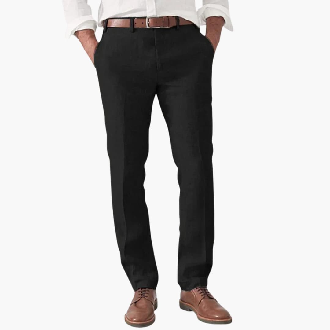 Pantalon homme avec braguette zippée et coupe moderne