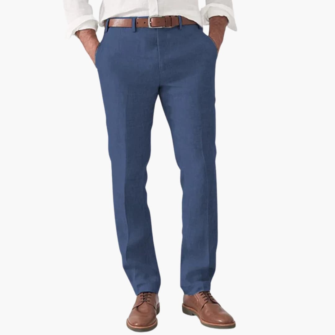 Pantalon homme avec braguette zippée et coupe moderne