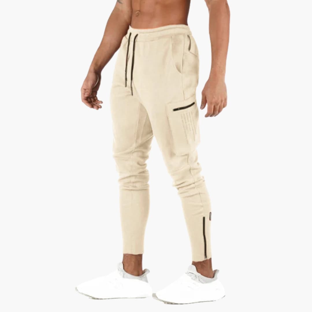 Pantalon homme avec jambes fuselées et poches latérales