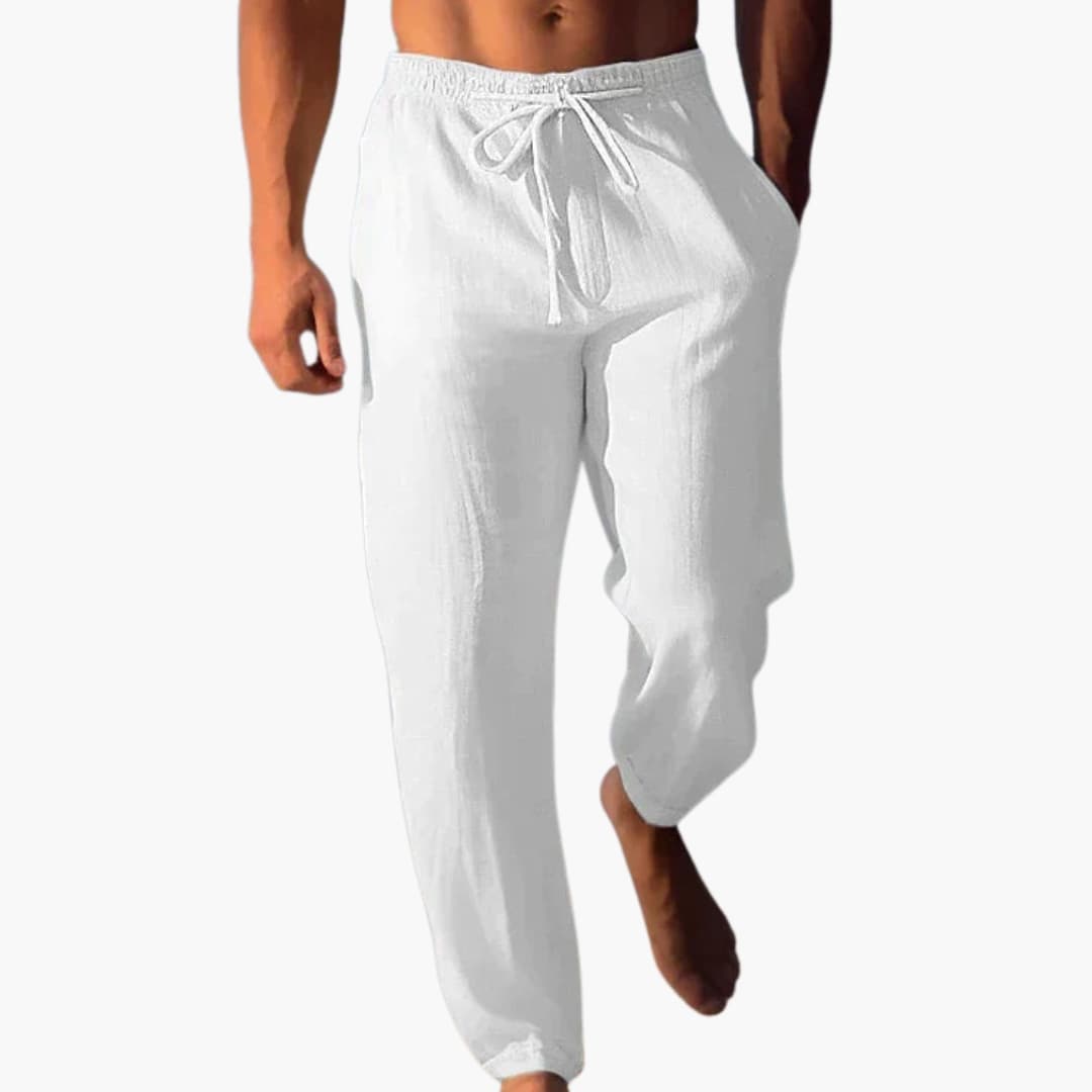 Pantalon homme avec taille élastique et cordon de serrage