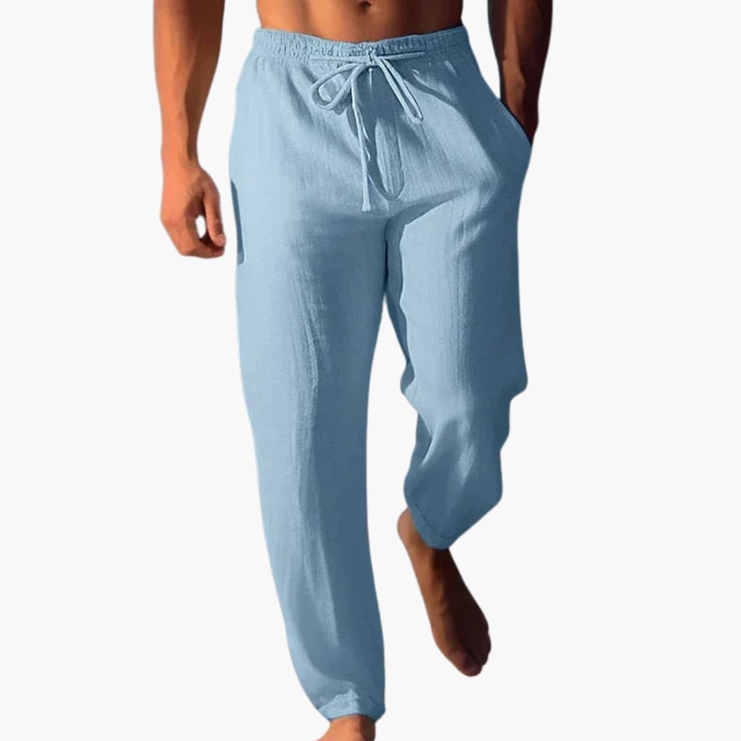 Pantalon homme avec taille élastique et cordon de serrage