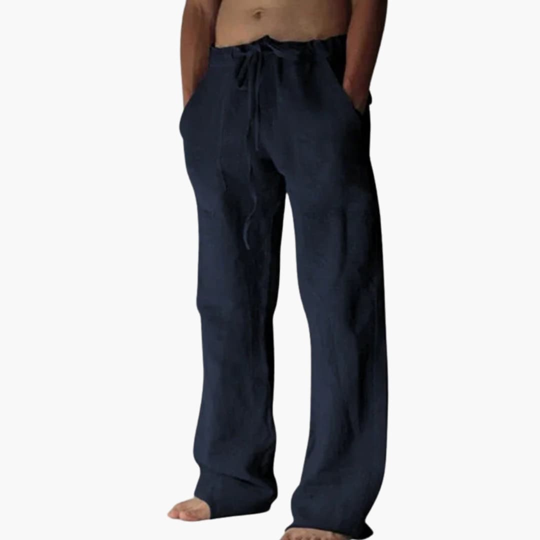 Pantalon homme avec taille élastique et poches latérales