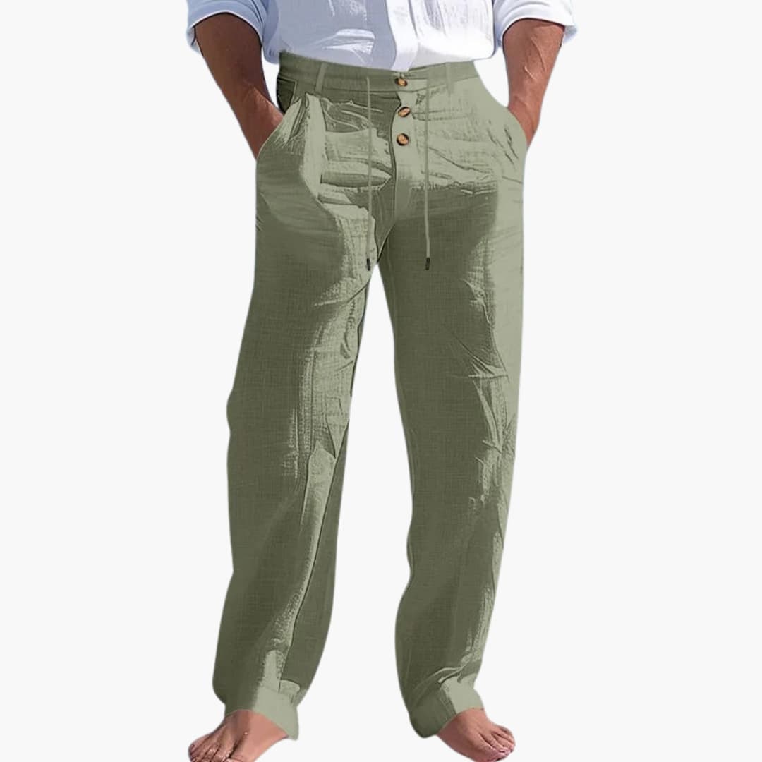 Pantalon pour homme avec fermeture à bouton et taille ajustable