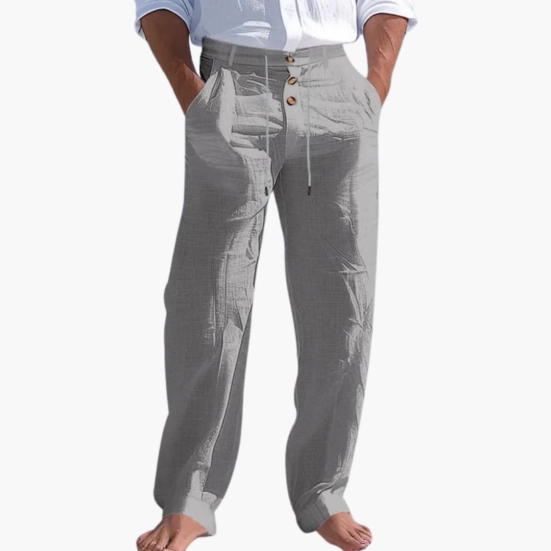 Pantalon pour homme avec fermeture à bouton et taille ajustable