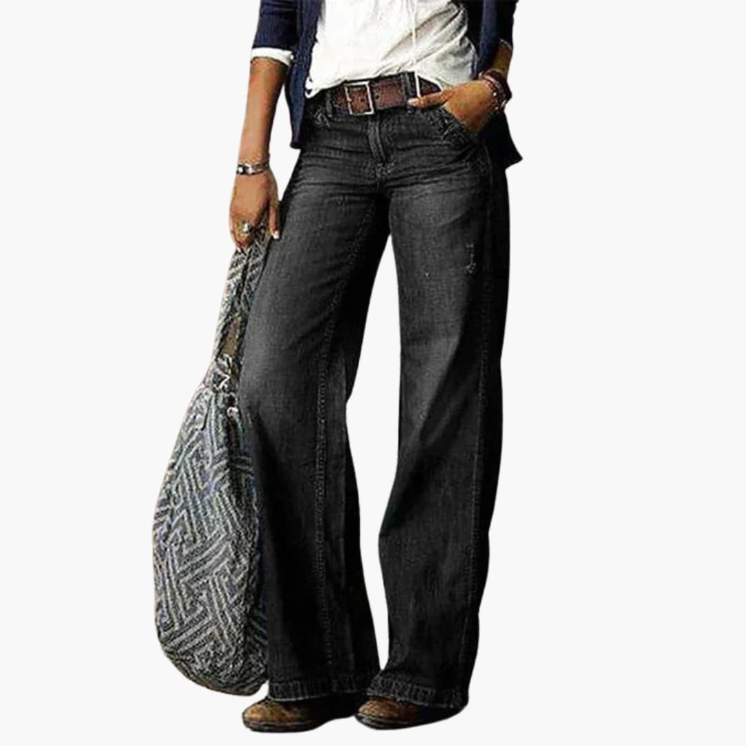 Pantalon rayé pour femme à coupe fluide et devant plissé