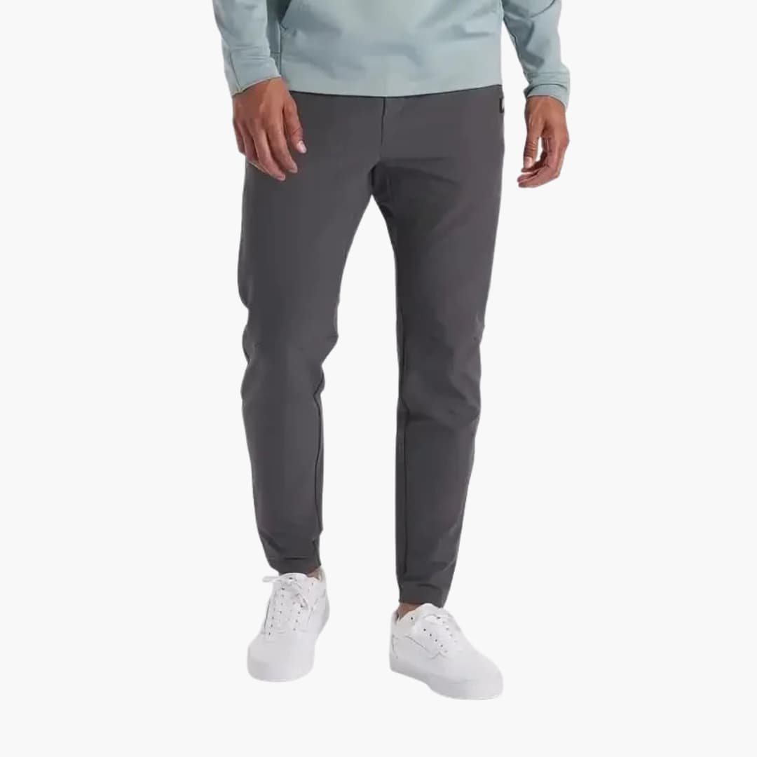 Stretchbukser til mænd med høj talje og åbne baglommer