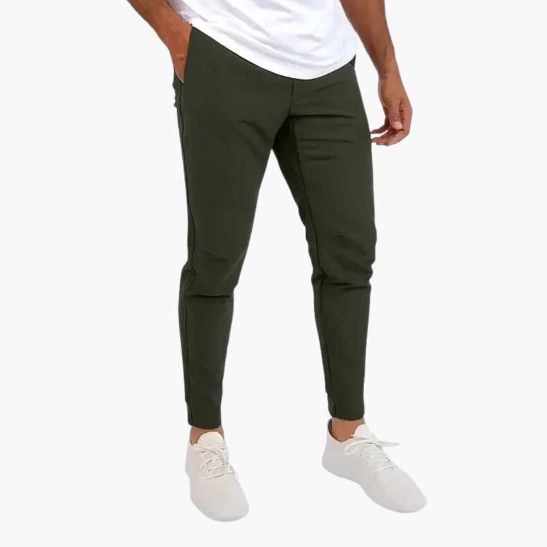 Stretchbukser til mænd med høj talje og åbne baglommer