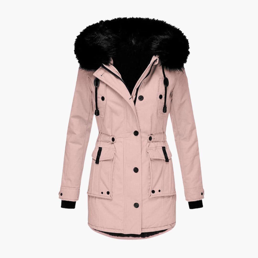 Parka femme avec capuche et cordon à la taille