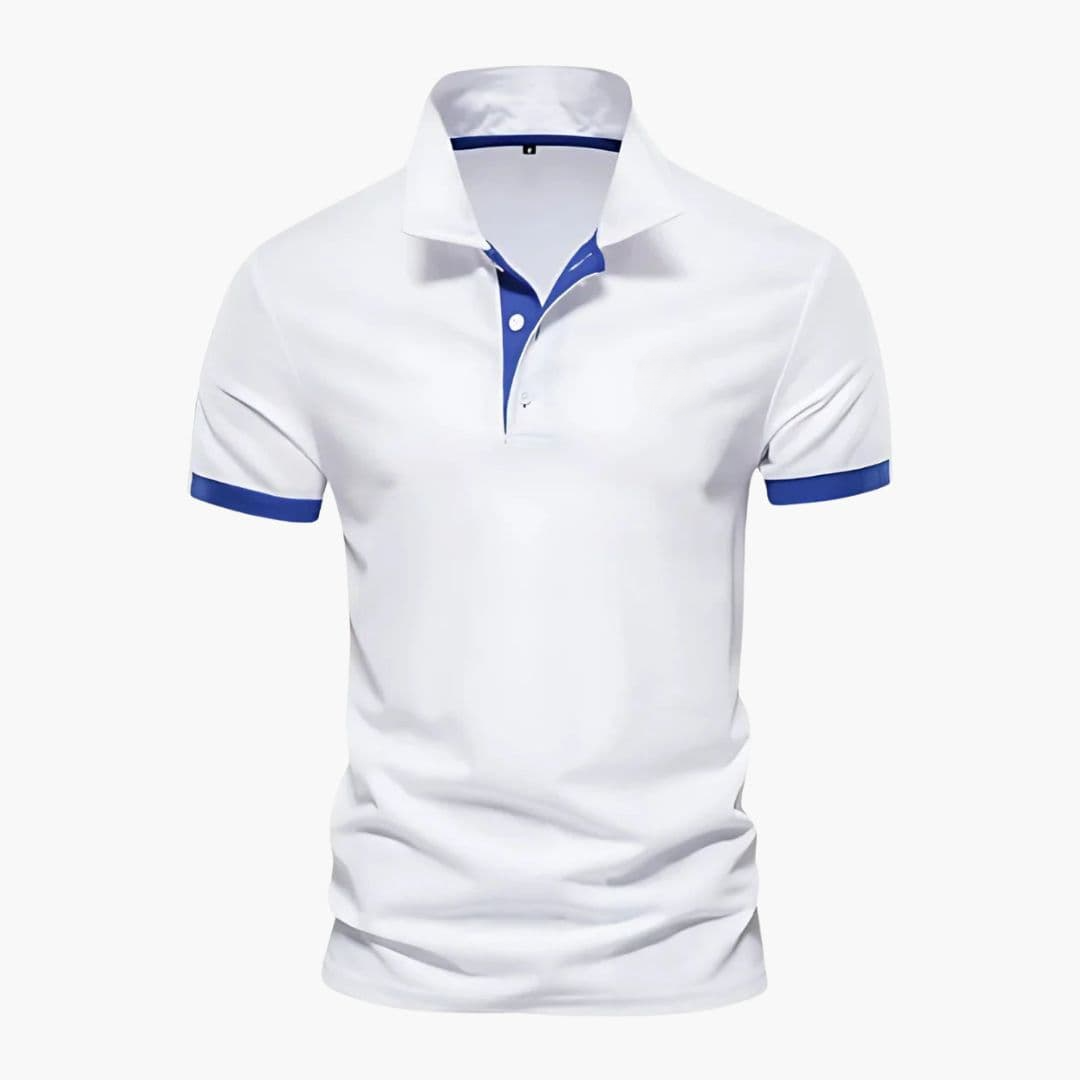 Polo homme à col contrasté et manches courtes