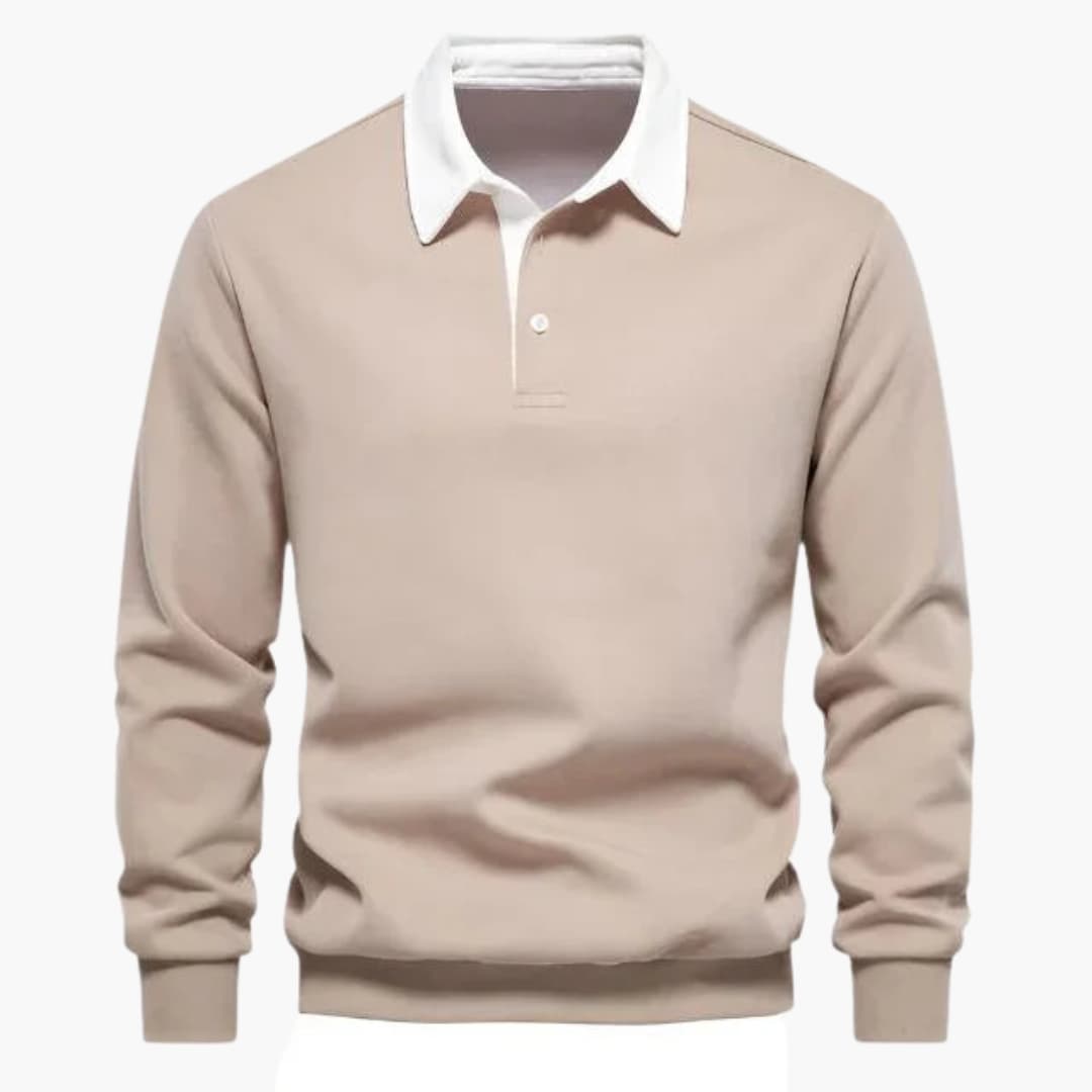 Polo homme avec col classique et manches longues