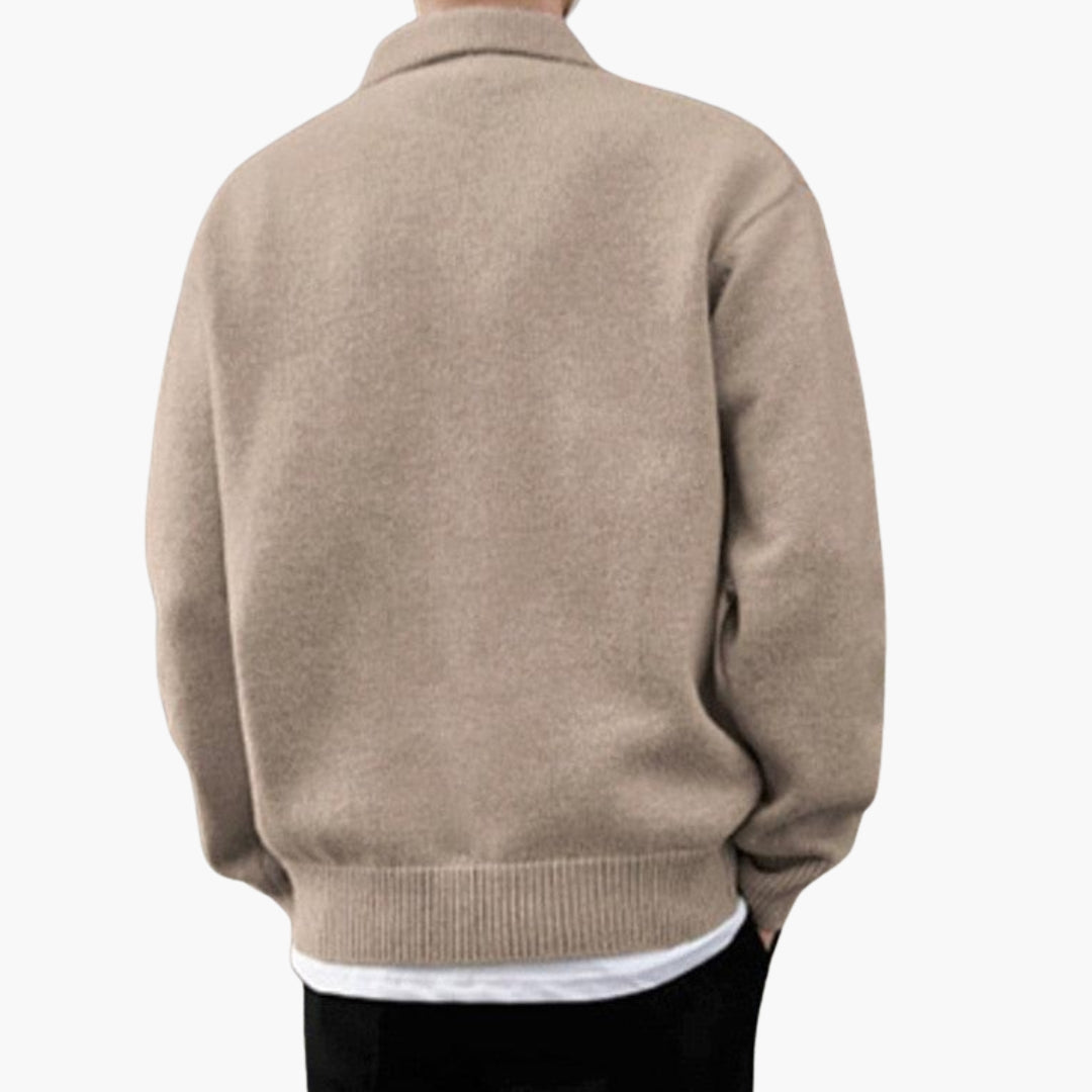 Polo homme en maille avec col boutonné