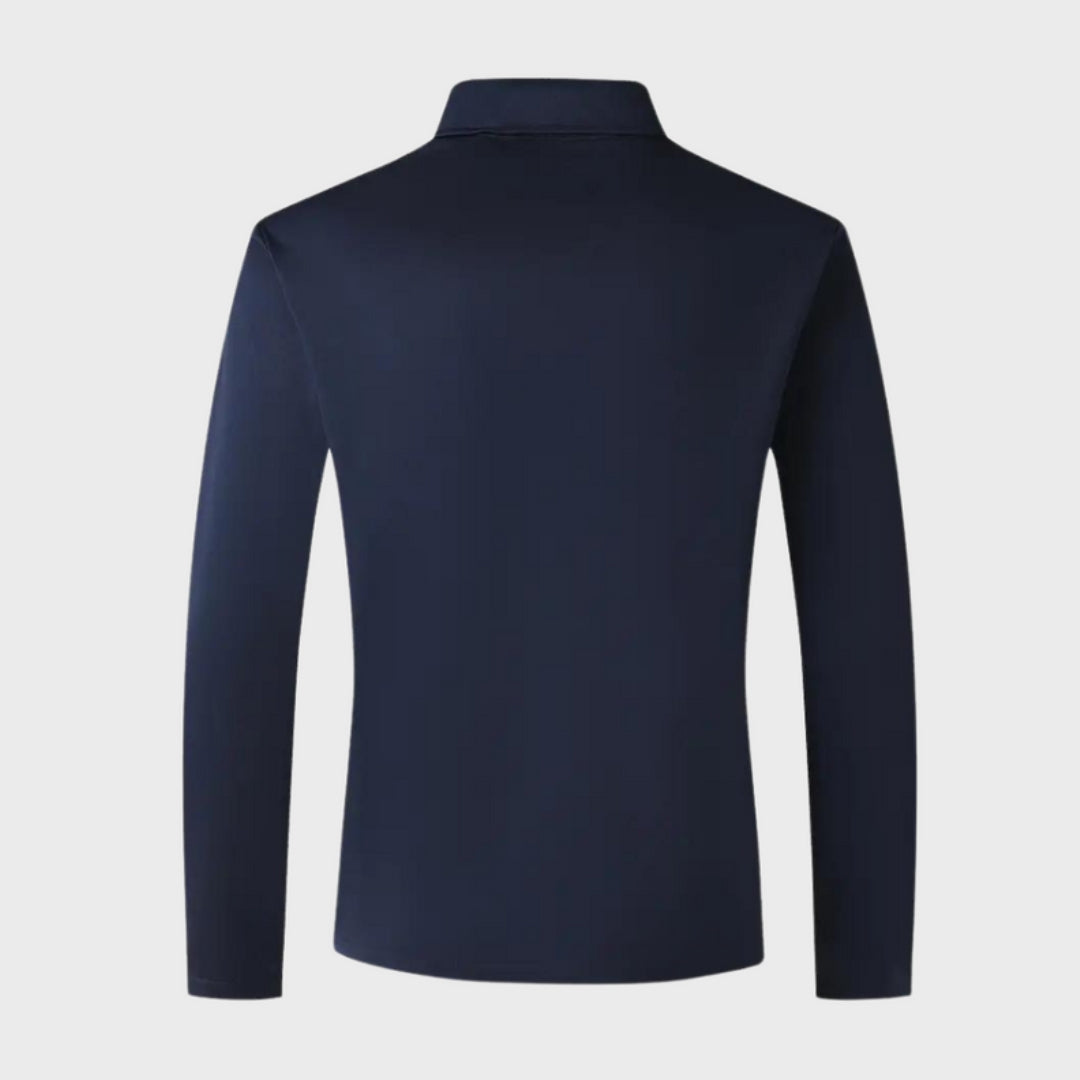 Polo homme manches longues avec patte de boutonnage