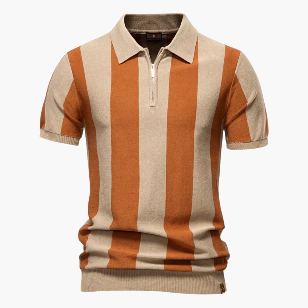 Polo pour homme à col et rayures verticales