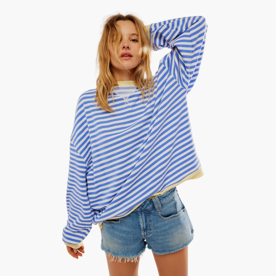 Stripete damegenser med senkede skuldre