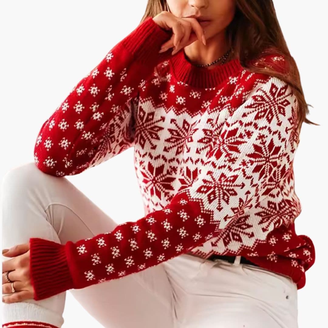 Pull Femme à Col Rond et Manches Longues