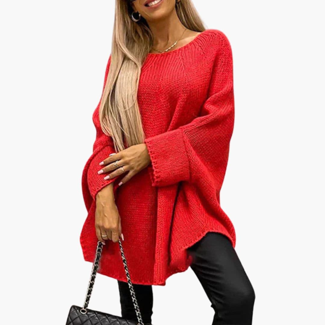 Camisola de Mulher com Decote Barco e Mangas Largas