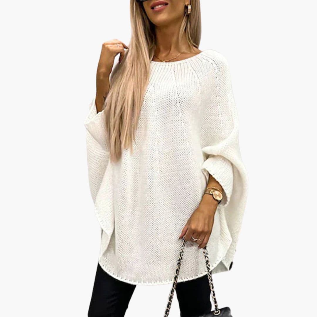 Camisola de Mulher com Decote Barco e Mangas Largas