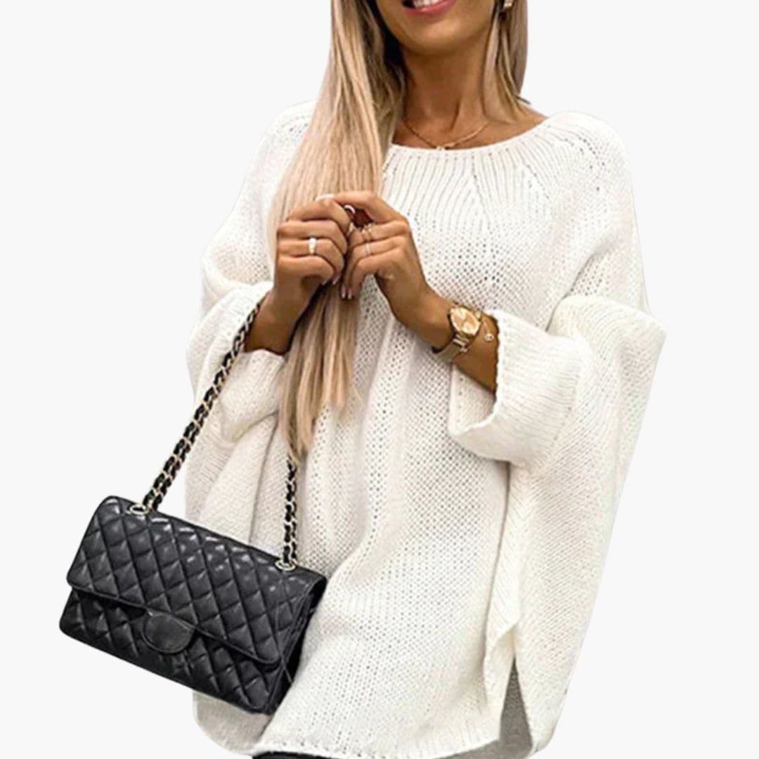 Camisola de Mulher com Decote Barco e Mangas Largas