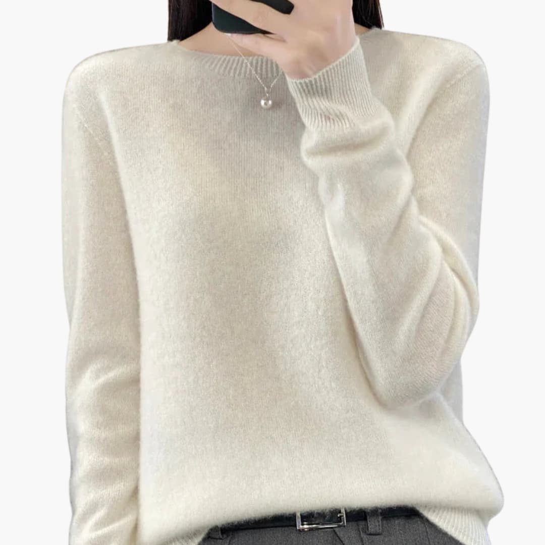 Sudadera para mujer con cuello redondo para poner puesta